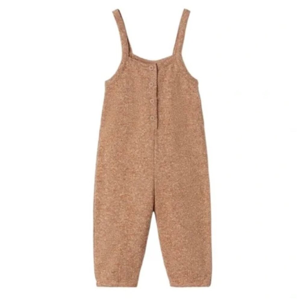 Zara Tan Textured Overalls